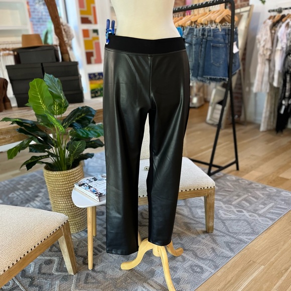 Tommy Hilfiger Faux Leather Pants, Black, NWOT, 16 - Picture 2 of 8
